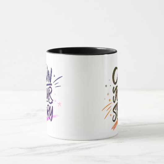 Own Your Story Modern Artistic Motivational Quote Tasse (Zentrum)