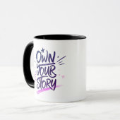 Own Your Story Modern Artistic Motivational Quote Tasse (Vorderseite Links)