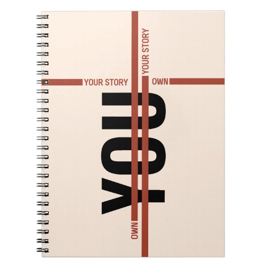 Own Your Story Shirt – Bold Motivational Quote Notizblock (Vorderseite)