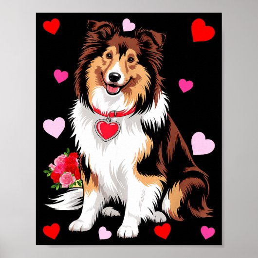 Owner Mom Dad Sheltie Dog Lover Valentines Day Poster (Vorne)