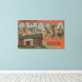 Owosso, Michigan - Große Buchstabenszenen Leinwanddruck (Insitu (Holzboden))