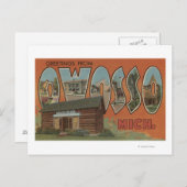 Owosso, Michigan - Große Buchstabenszenen Postkarte (Vorne/Hinten)