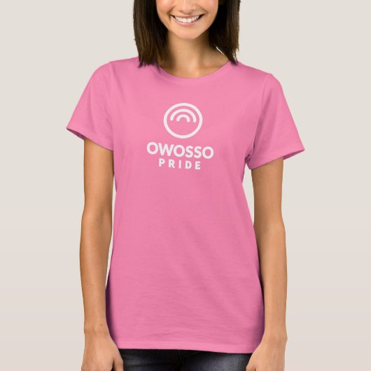 Owosso Pride Womens White Logo T - Shirt (Vorderseite)