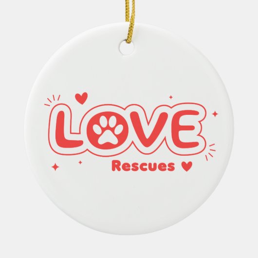 OWRAssist Love Rescues Keramik Ornament (Vorne)
