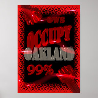 OWS Protest OCCUPY Oakland Mauer Straße 99% stark Poster