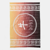 Ox 牛 Red Gold Chinese Zodiac Lunar Symbol Geschirrtuch (Vertikal)