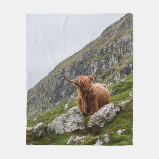 OX AUF BERG FLEECEDECKE (Vorderseite)