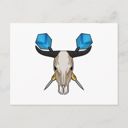Ox bei Darts mit Dart Postkarte (Vorderseite)