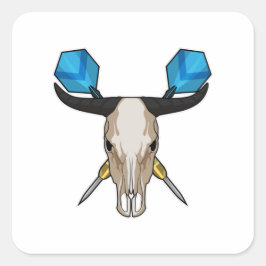 Ox bei Darts mit Dart Quadratischer Aufkleber