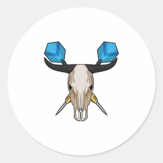 Ox bei Darts mit Dart Runder Aufkleber (Vorderseite)