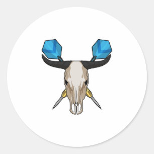 Ox bei Darts mit Dart Runder Aufkleber