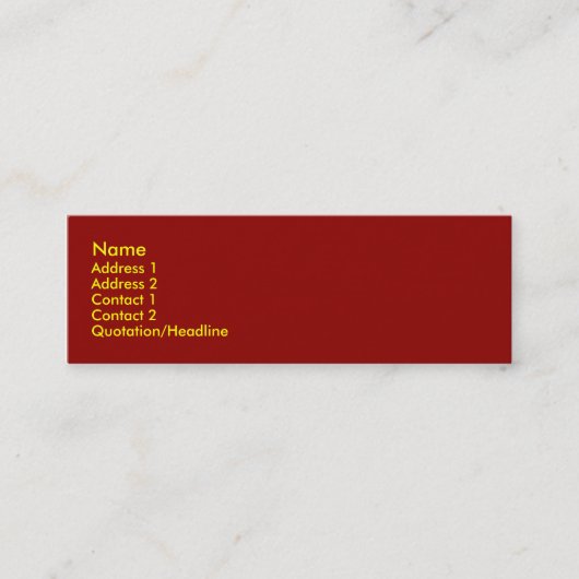 Ox Blood Business Card Mini Visitenkarte (Vorderseite)