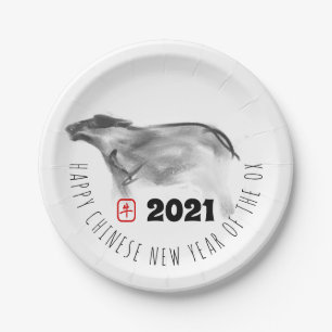 OX Chinesisches Neujahr 2021 PP Pappteller