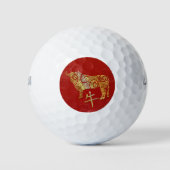 OX Chinesisches Sternzeichen für Horoskop Golfball (Vorderseite)
