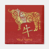 OX Chinesisches Sternzeichen für Horoskop Magnet (Vorne)