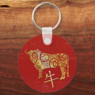 OX Chinesisches Sternzeichen für Horoskop Schlüsselanhänger