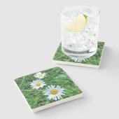 Ox-Eye Daisies Steinuntersetzer (Seitenansicht)