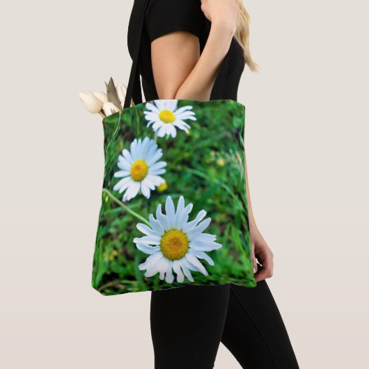 OX-Eye-Daisy auf der gesamten Print-Tasche Tasche (Von Nahem)