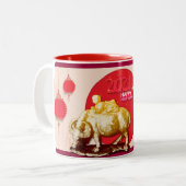 OX Kid Lantern Kirsche Blüten Chinesisch Neujahr 1 Zweifarbige Tasse (Vorderseite Links)