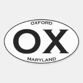 OX - Oxford Maryland Ovaler Aufkleber (Vorderseite)