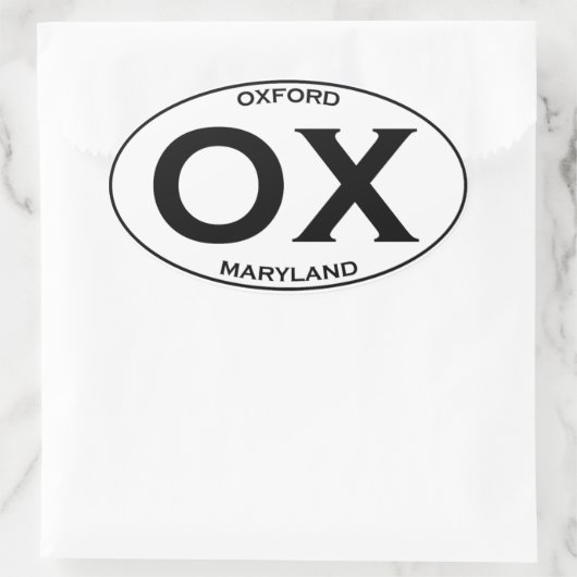 OX - Oxford Maryland Ovaler Aufkleber (Tasche)