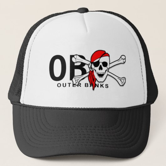 OX Skull und Crossbones Pirate Outer Banks Hat Truckerkappe (Vorderseite)