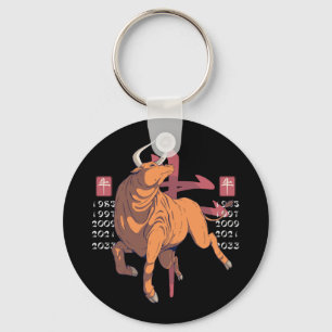 Ox Zodiac Sign Design Schlüsselanhänger