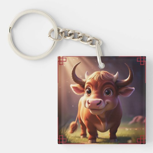 Ox Zodiac Sign Schlüsselanhänger (Vorderseite)