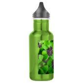 Oxalis-Blätter - Rot und Grün Edelstahlflasche (Links)