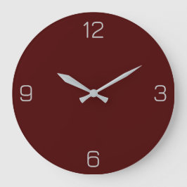 Oxblood Red 4A0000 Farbe mit der Option "Name hinz Große Wanduhr