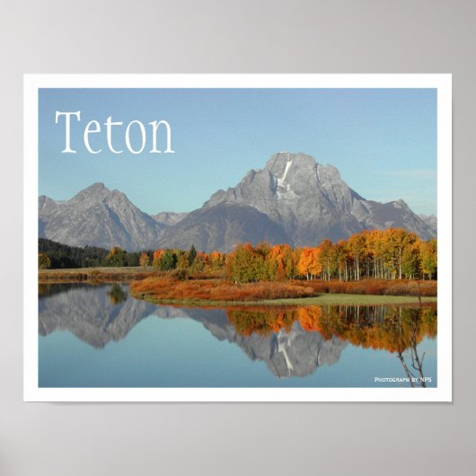 Oxbow Bend, Mount Moran Reflection, Grand Teton NP Poster (Vorne)