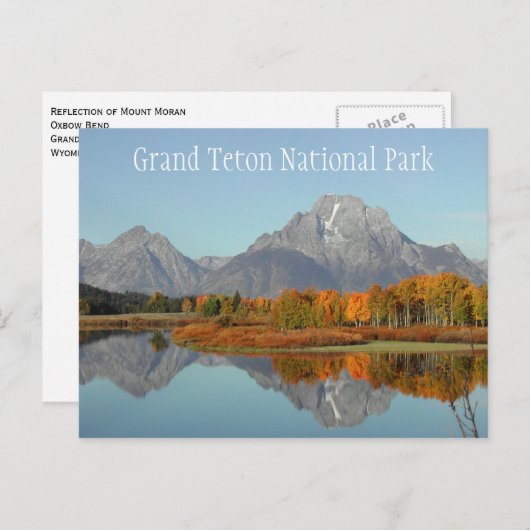 Oxbow Bend, Mount Moran Reflection Grand Teton NP Postkarte (Vorne/Hinten)