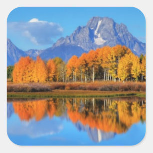 Oxbow Bend Sunrise Quadratischer Aufkleber