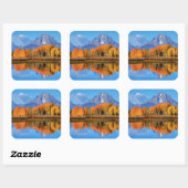 Oxbow Bend Sunrise Quadratischer Aufkleber (Blatt)