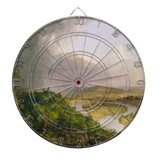 Oxbow River Seen vom Berg Holyoke, Massachusetts Dartscheibe (vorne)