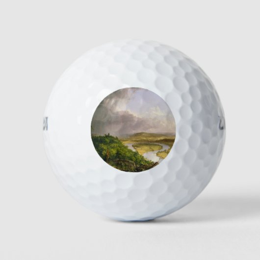 Oxbow River Seen vom Berg Holyoke, Massachusetts Golfball (Vorderseite)