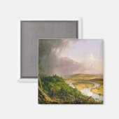 Oxbow River Seen vom Berg Holyoke, Massachusetts Magnet (Vorderseite/Rückseite)