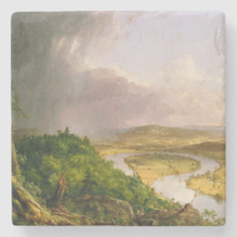 Oxbow River Seen vom Berg Holyoke, Massachusetts Steinuntersetzer