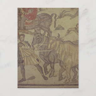 Oxen mit Wassertransport, römisches Mosaik Postkarte