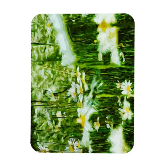 Oxeye Daisy Abstrakt Impressionismus Magnet (Vertikal)
