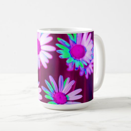 Oxeye Daisy Meadow Pop Art Style Kaffeetasse (VorderseiteRechts)