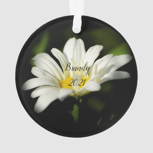 Oxeye Daisy Round Acrylic Ornament (Rückseite)