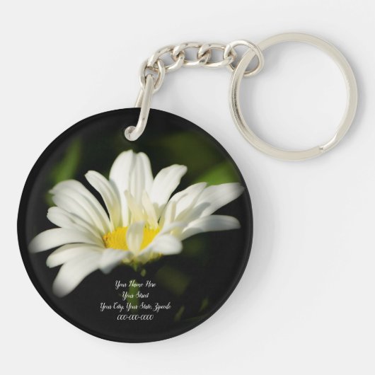 Oxeye Daisy Round Acrylic Schlüsselanhänger (Rückseite)