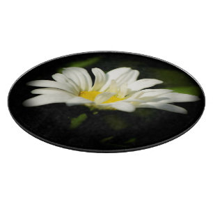 Oxeye Daisy Round Glass Cutting Board Schneidebrett