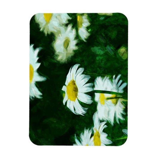 Oxeye White Daisies Abstrakter Impressionismus Magnet (Vertikal)