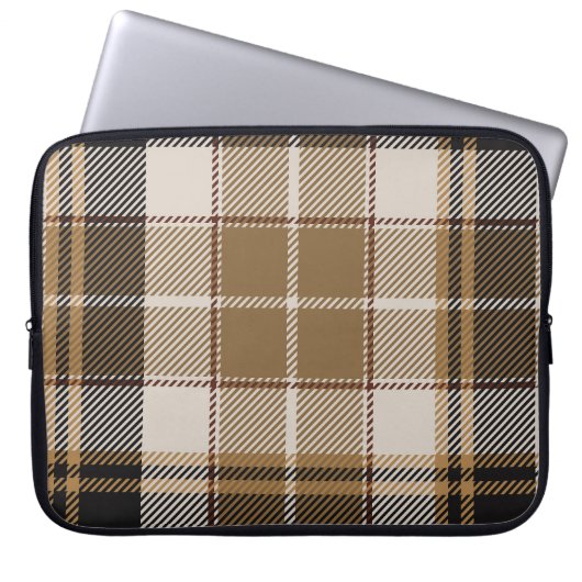 Oxford Black und Tan Kariert Laptopschutzhülle (Vorderseite)
