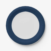 Oxford Blue Rim Custom Paper Plate Pappteller (Vorderseite)