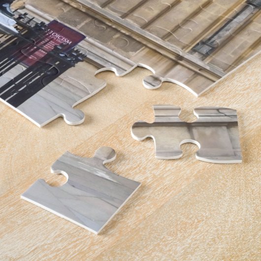 Oxford Bodleian Library Eingang, Oxford, England. Puzzle (Seite)