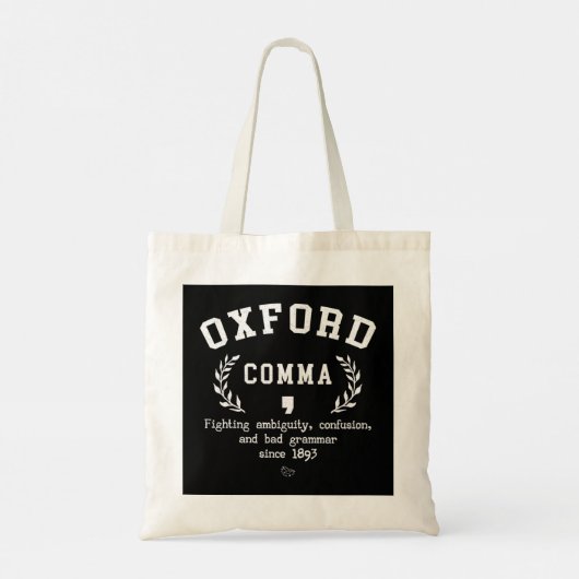 Oxford Comma Funny English Grammar Nerd Gift Pullo Tragetasche (Rückseite)