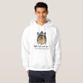 Oxford comma llama grammar nerd black text spit hoodie (Vorne ganz)
